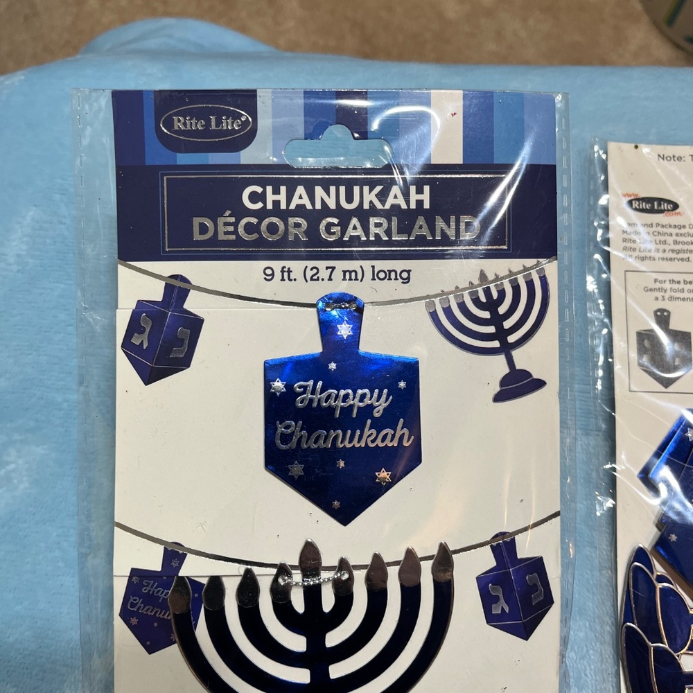 2 packages rite lite, ltd. Chanukah Foil Garland Banner - Picture 7 of 8
